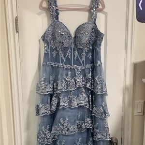 dusty blue formal dress